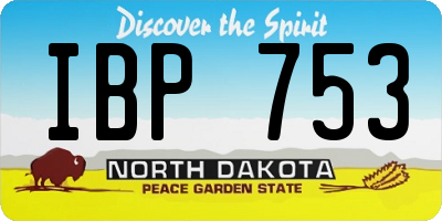 ND license plate IBP753