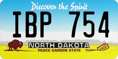 ND license plate IBP754