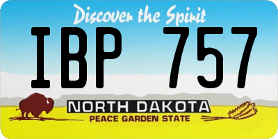 ND license plate IBP757