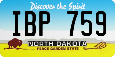 ND license plate IBP759