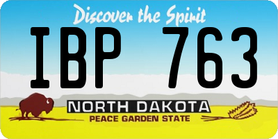 ND license plate IBP763