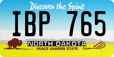 ND license plate IBP765