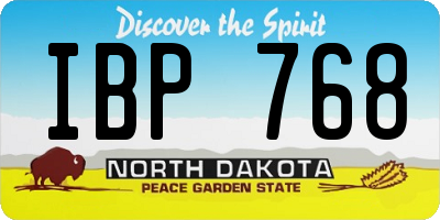 ND license plate IBP768