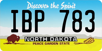 ND license plate IBP783