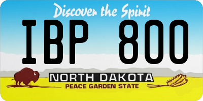 ND license plate IBP800