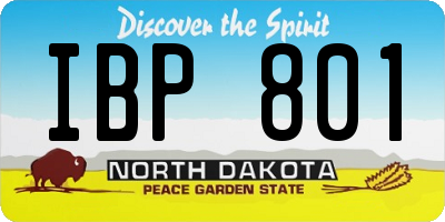 ND license plate IBP801