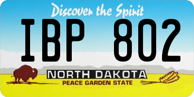 ND license plate IBP802