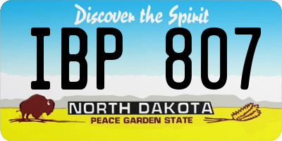 ND license plate IBP807