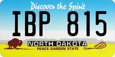 ND license plate IBP815