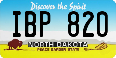 ND license plate IBP820