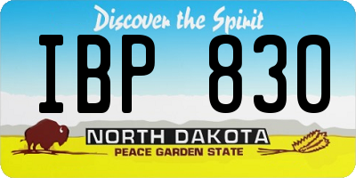 ND license plate IBP830