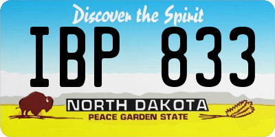 ND license plate IBP833
