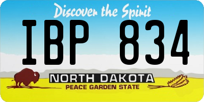 ND license plate IBP834