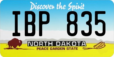 ND license plate IBP835