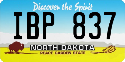 ND license plate IBP837