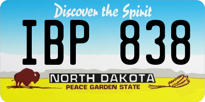 ND license plate IBP838
