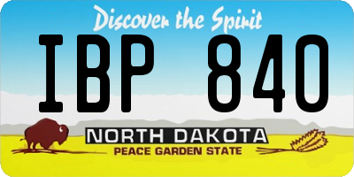ND license plate IBP840