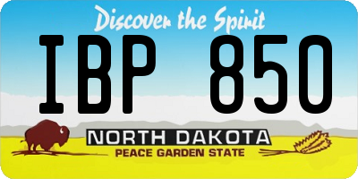 ND license plate IBP850