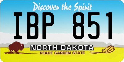 ND license plate IBP851