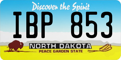 ND license plate IBP853