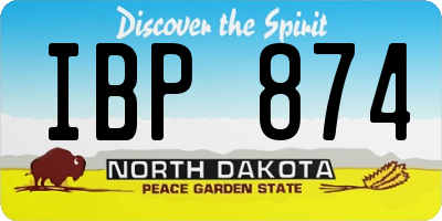 ND license plate IBP874