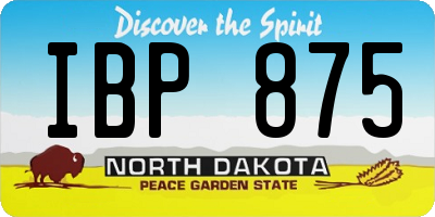 ND license plate IBP875