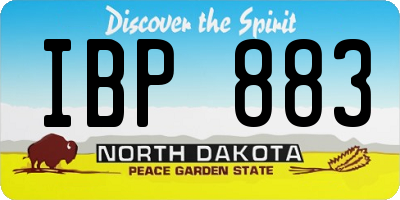ND license plate IBP883