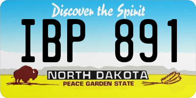 ND license plate IBP891