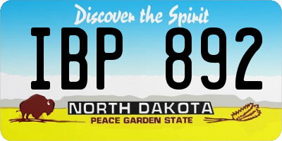 ND license plate IBP892