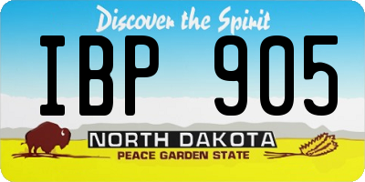 ND license plate IBP905