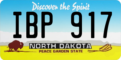 ND license plate IBP917