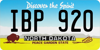 ND license plate IBP920