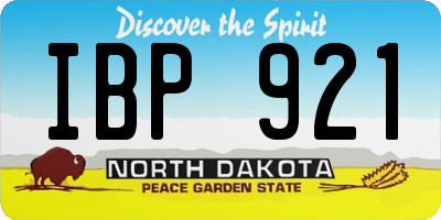 ND license plate IBP921