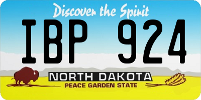ND license plate IBP924