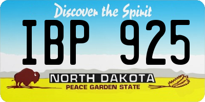 ND license plate IBP925