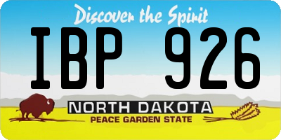 ND license plate IBP926
