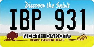 ND license plate IBP931