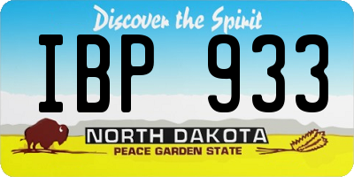 ND license plate IBP933