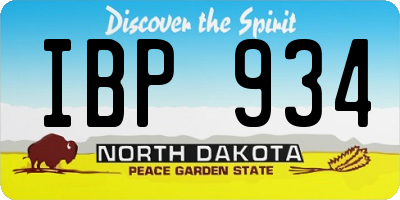 ND license plate IBP934
