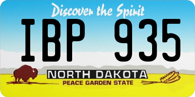 ND license plate IBP935
