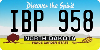 ND license plate IBP958