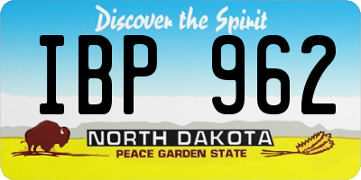 ND license plate IBP962