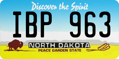 ND license plate IBP963
