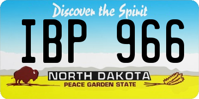 ND license plate IBP966