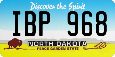 ND license plate IBP968