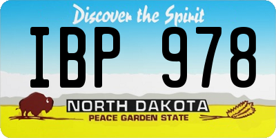 ND license plate IBP978