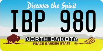 ND license plate IBP980
