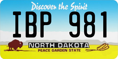 ND license plate IBP981