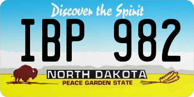 ND license plate IBP982
