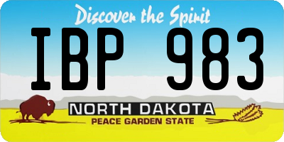 ND license plate IBP983